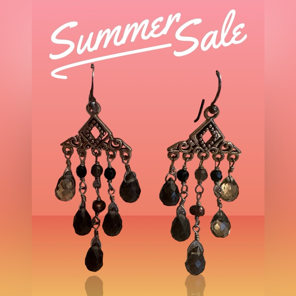 New studio barse bronze overlay chandelier earrings